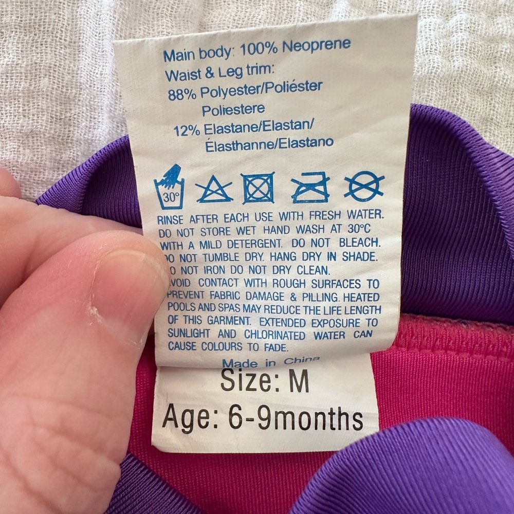 Zoggs Swim Nappy - Flowers & Mermaids - Neoprene Body - Size M / 6-9 Months - Picture 3 of 3